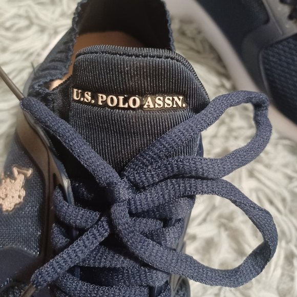 EUC US Polo Assn Navy Blue and White Active Athletic Sneakers Size 7 - Picture 10 of 15